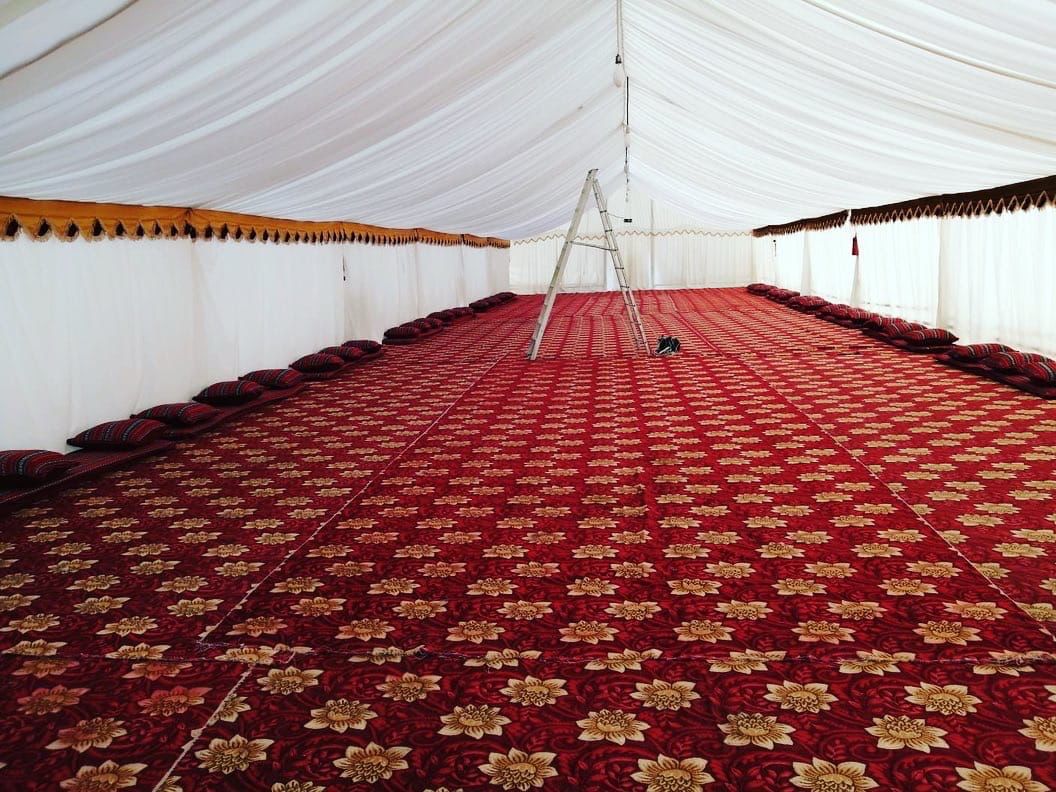 Majlis Tent Interior Red Carpet